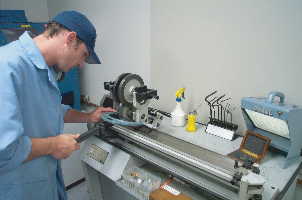 Lapping the carbide measuring faces on all make and sizes of OD micrometers.